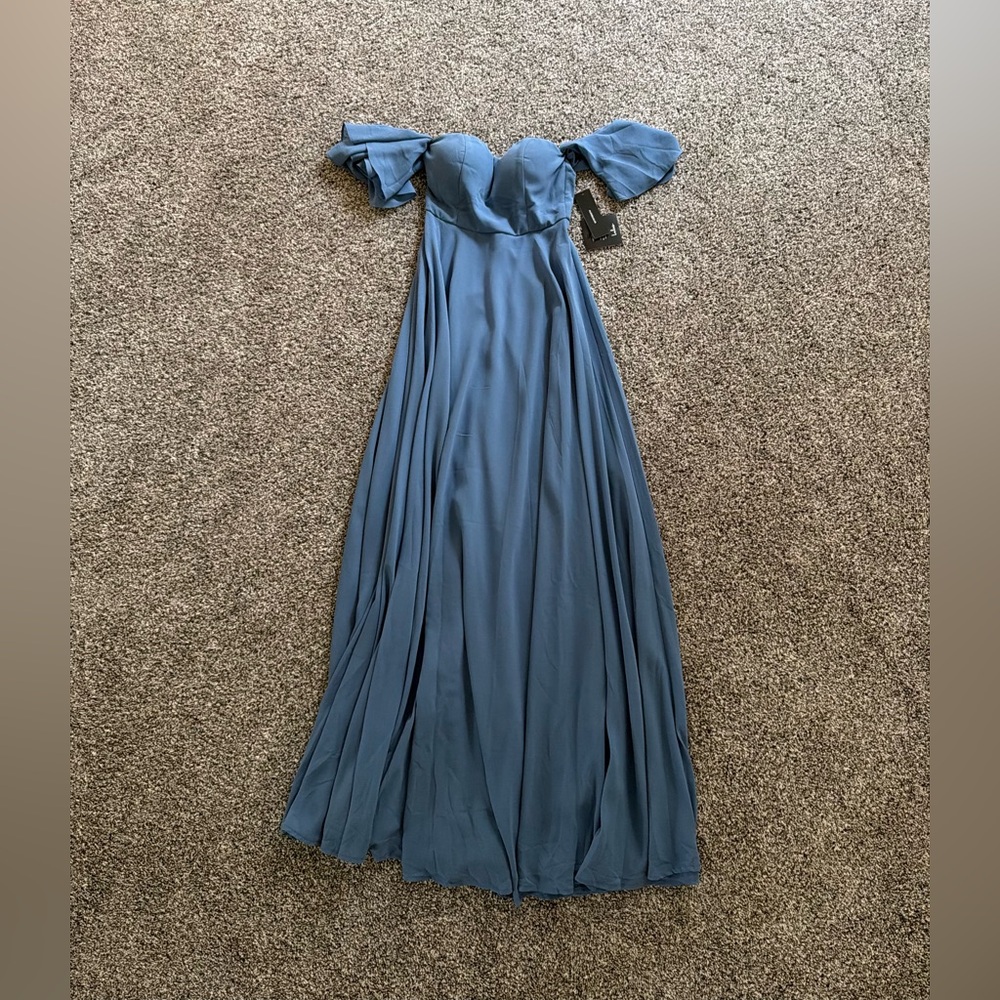 Lulu's Strapless Blue Dress